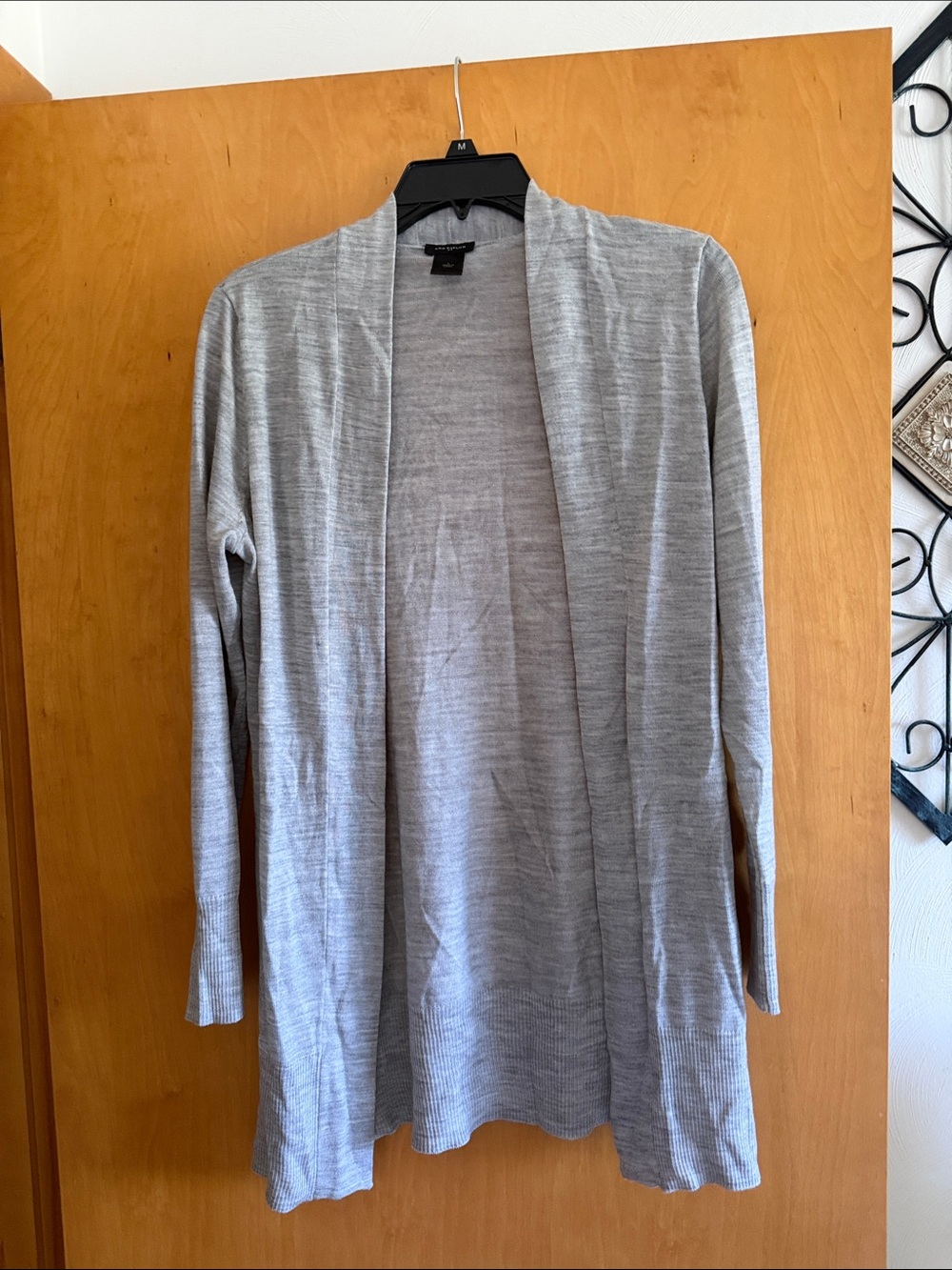 Ann Taylor Light Gray Open-Front Women's Cardigan Sweater